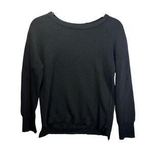 LC Waikiki LCW Knitwear Top Lightweight Ribbed Sweater Black Women's Size Medium